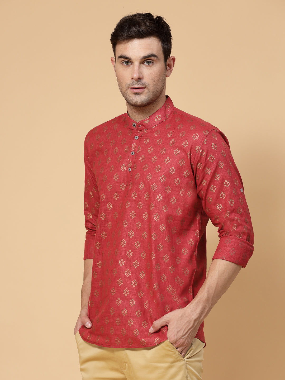 Gold Printed Kurta