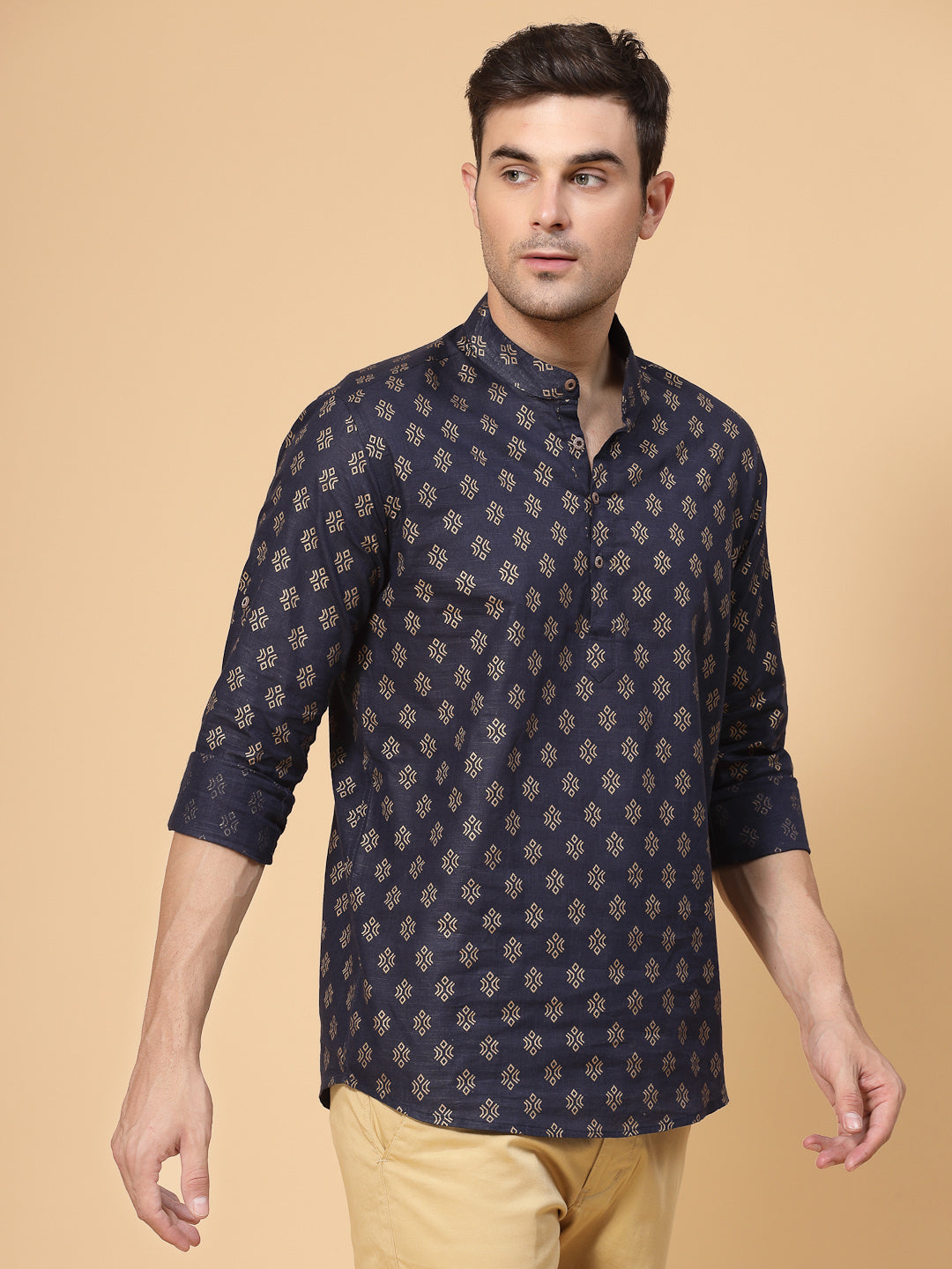 Gold Printed Kurta