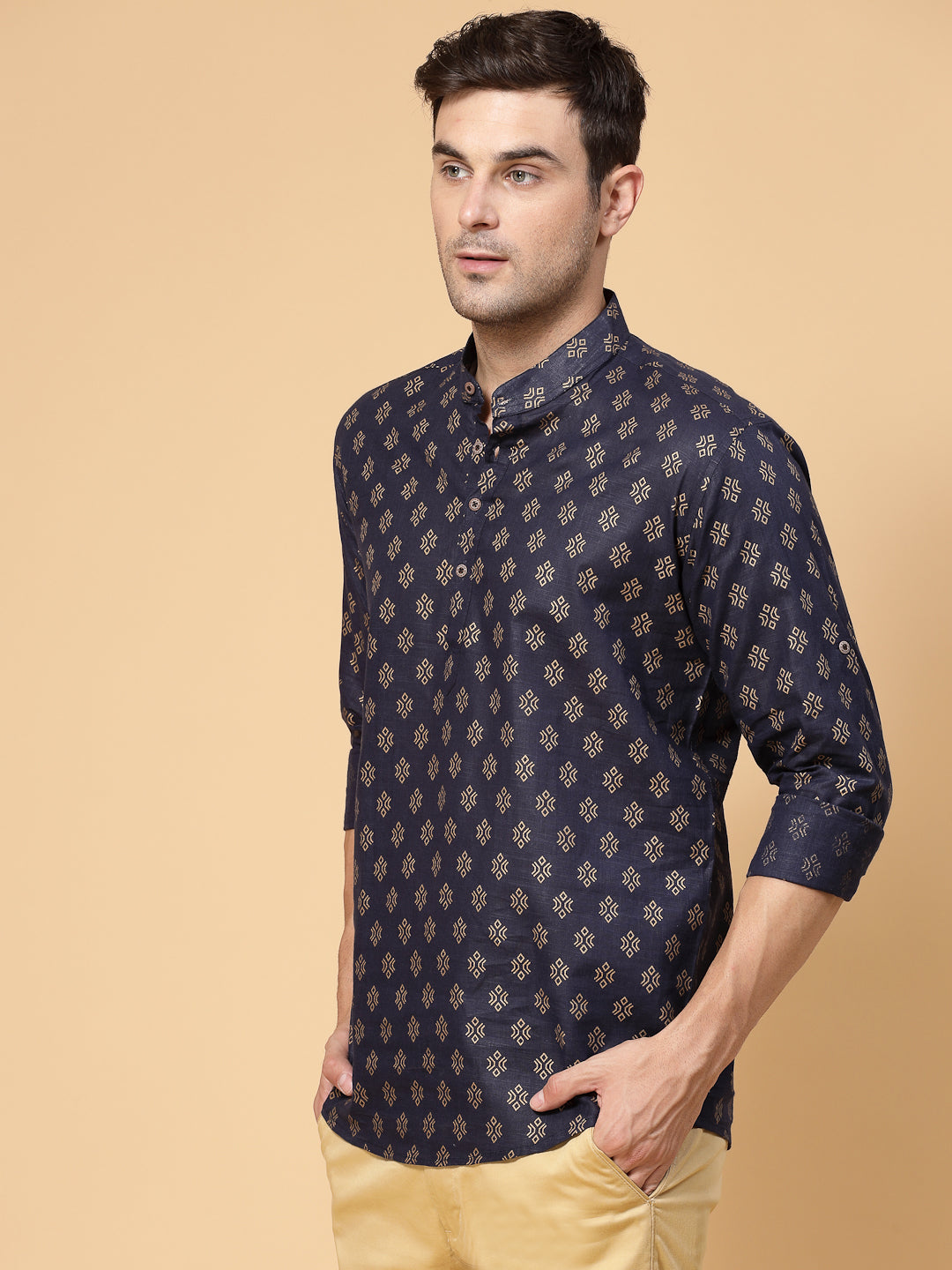 Gold Printed Kurta