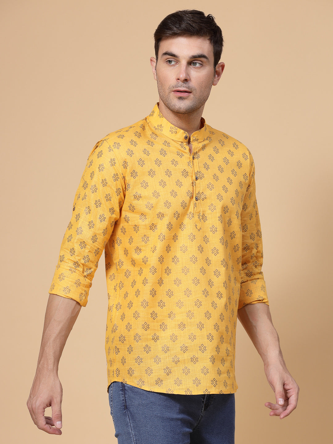 Gold Printed Kurta