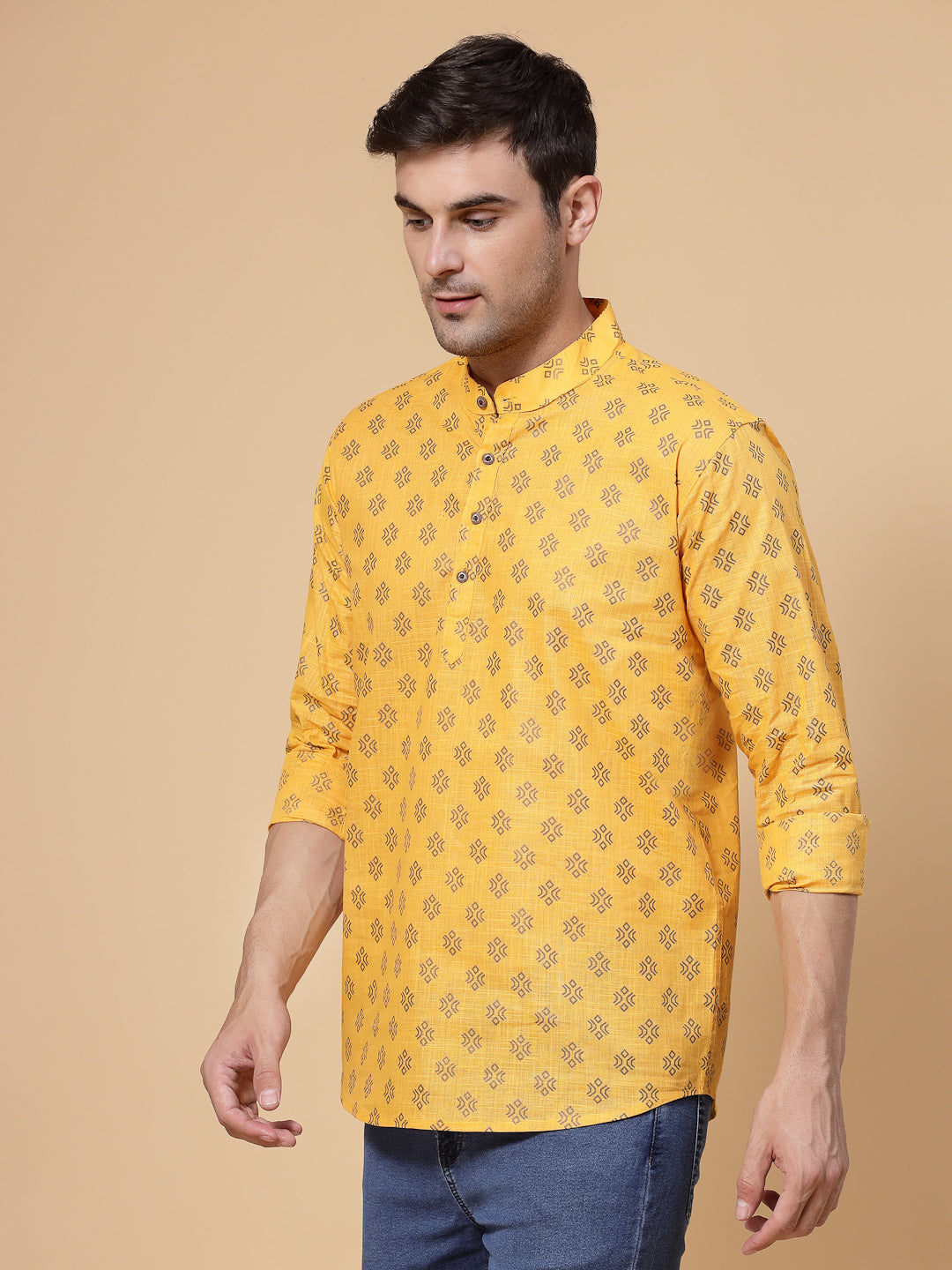 Gold Printed Kurta